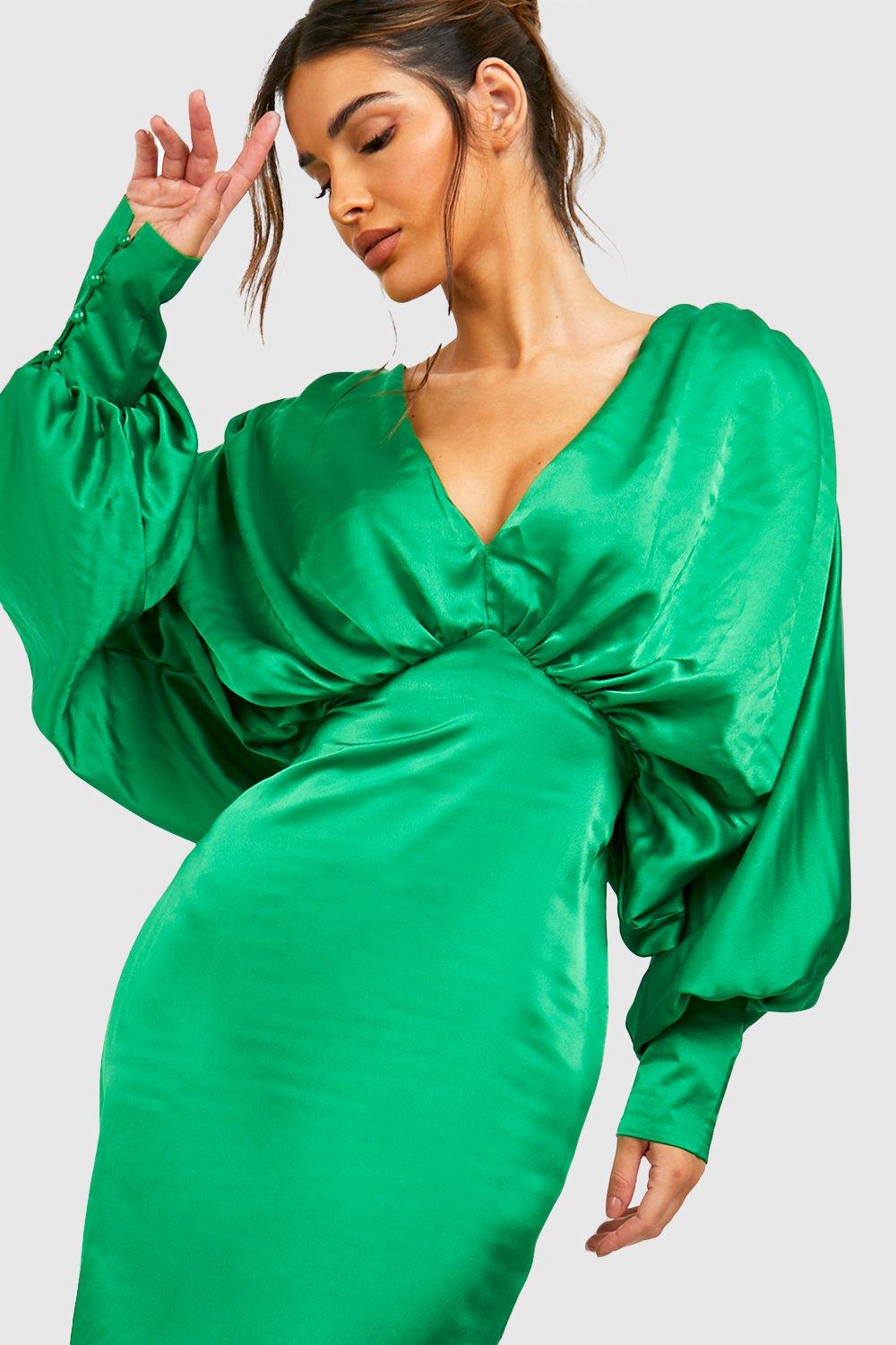 Boohoo green shop dress